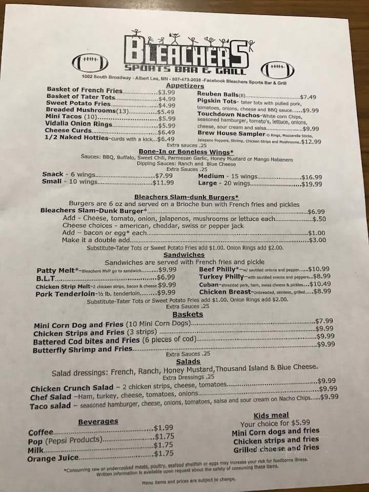 Bleachers Sports Bar & Grill - Albert Lea, MN