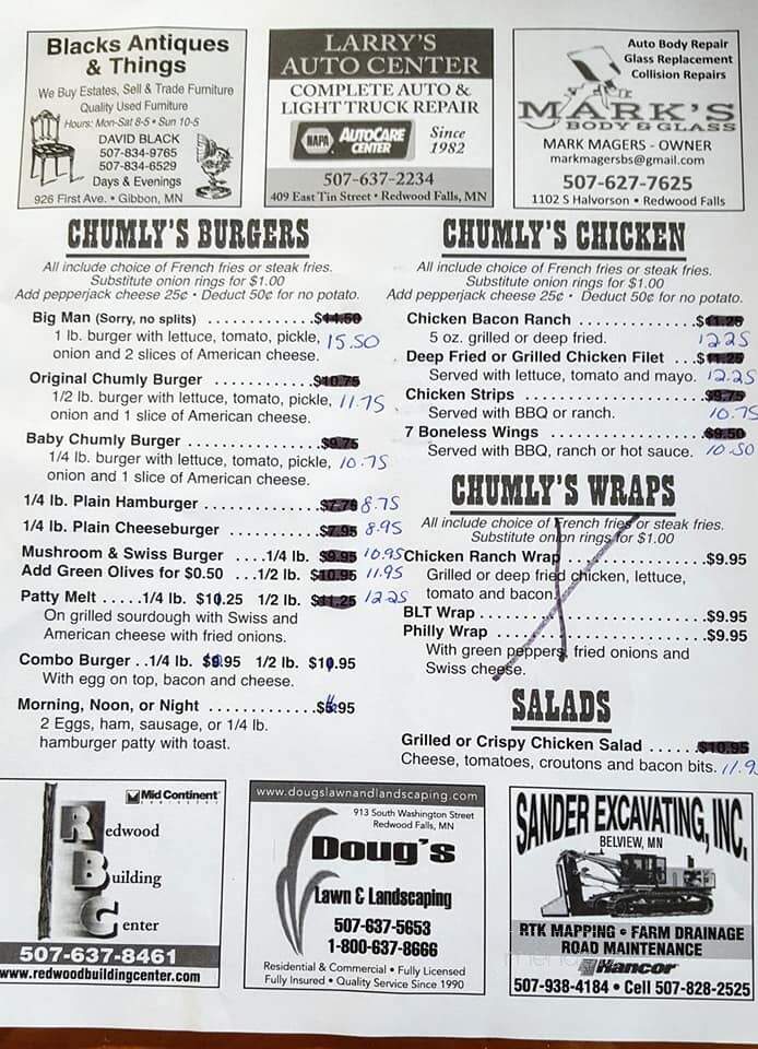 Chumly's Burger & Brew - Redwood Falls, MN