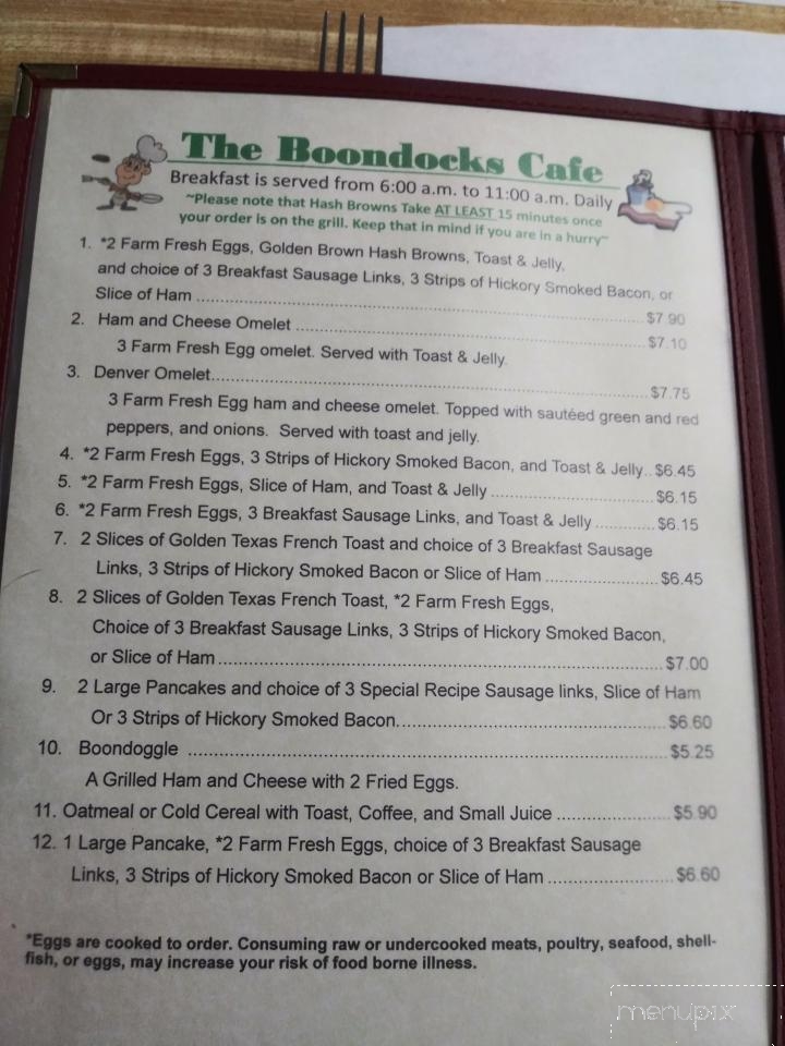 Boondocks Cafe - Wadena, MN