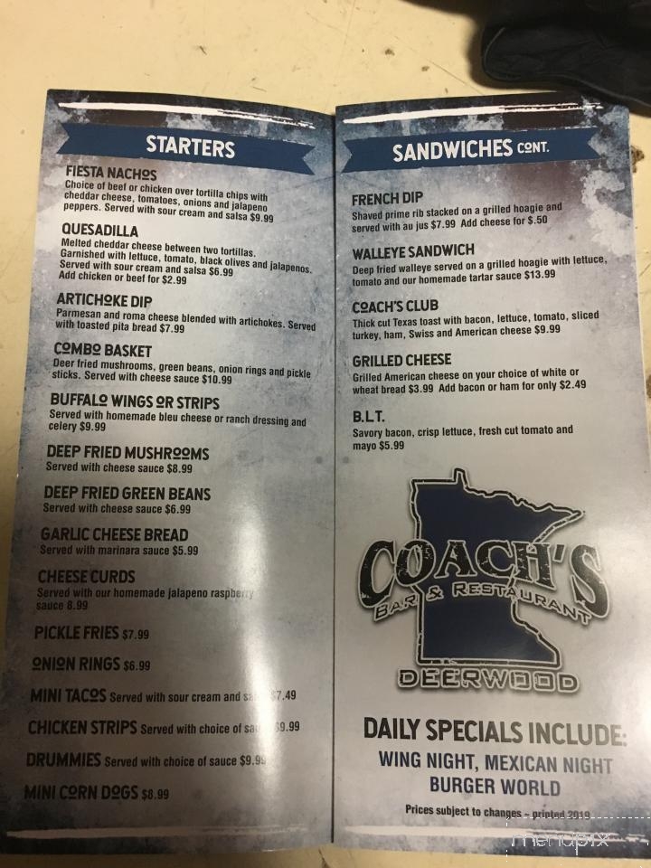 Coach's Corner Bar & Restaurant - Deerwood, MN