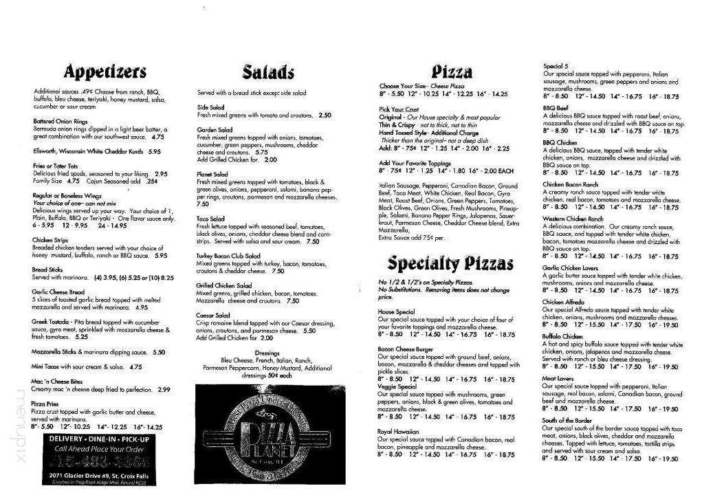 Pizza Planet - Saint Croix Falls, WI